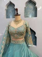 "ELEGANT TEAL BLUE LEHENGA"
