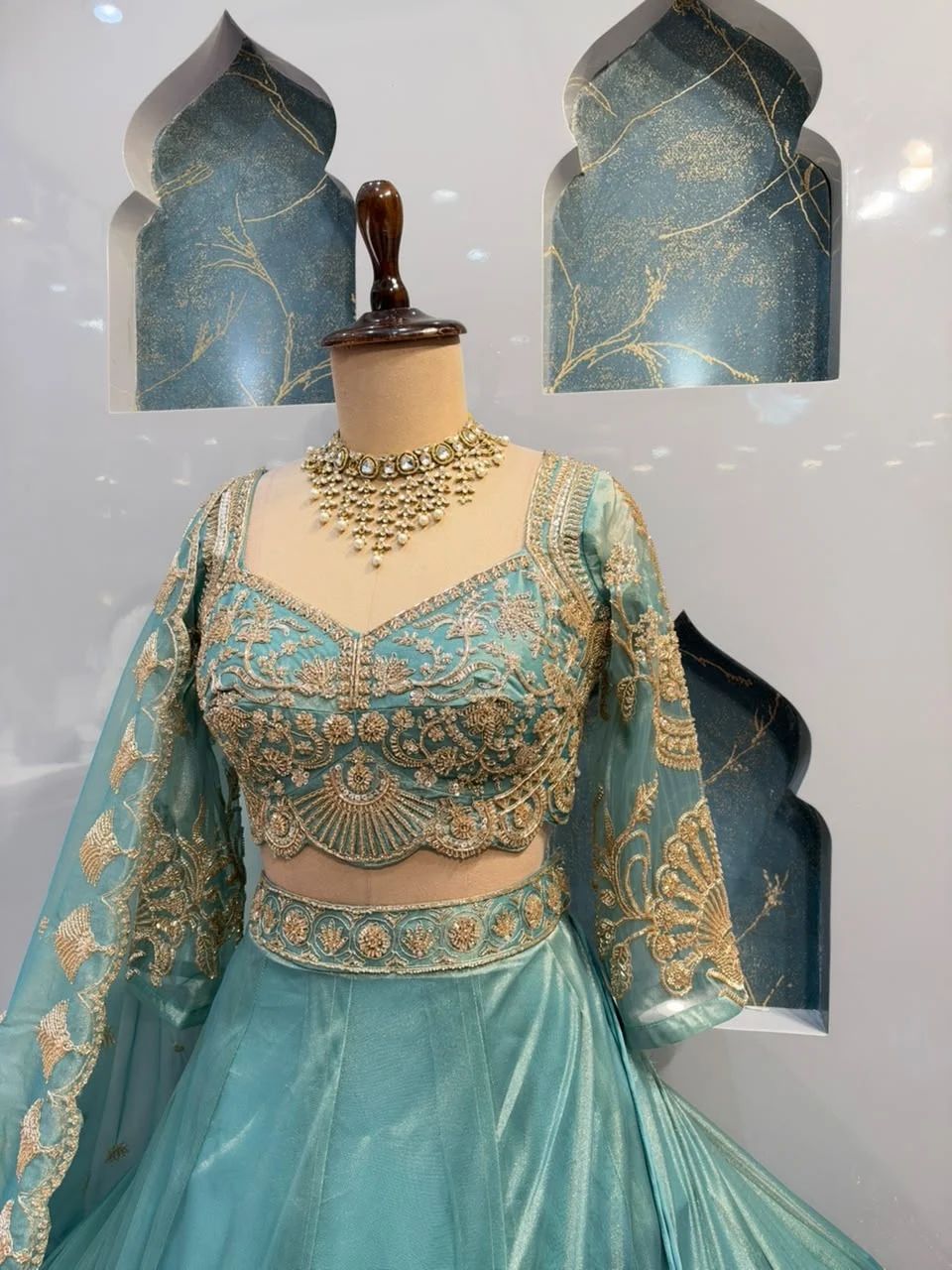 "ELEGANT TEAL BLUE LEHENGA"