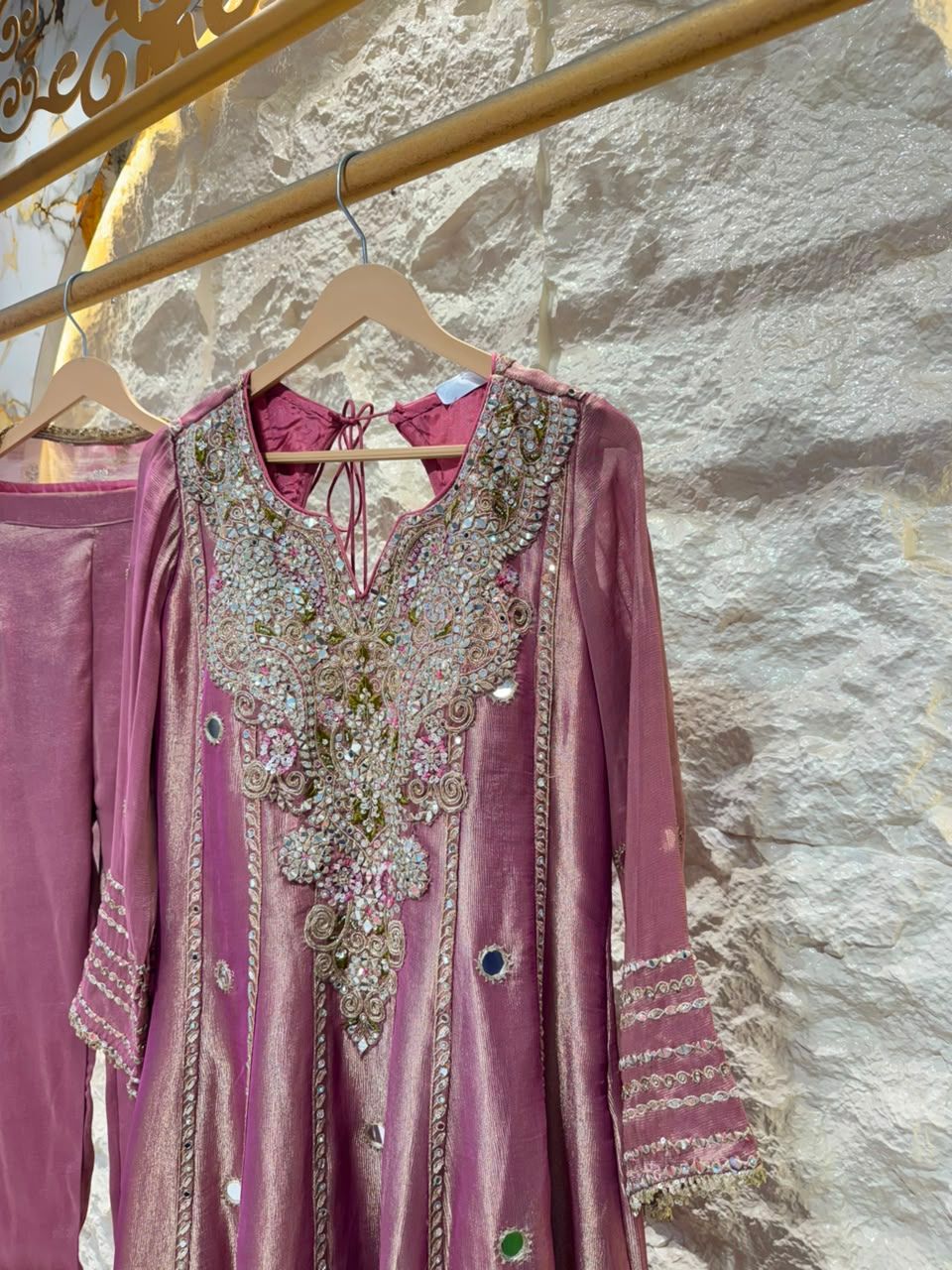 "ROYAL MAUVE HAND EMBROIDERED ANARKALI"