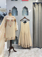 "IVORY BLOSSOM EMBROIDERED SHARARA"