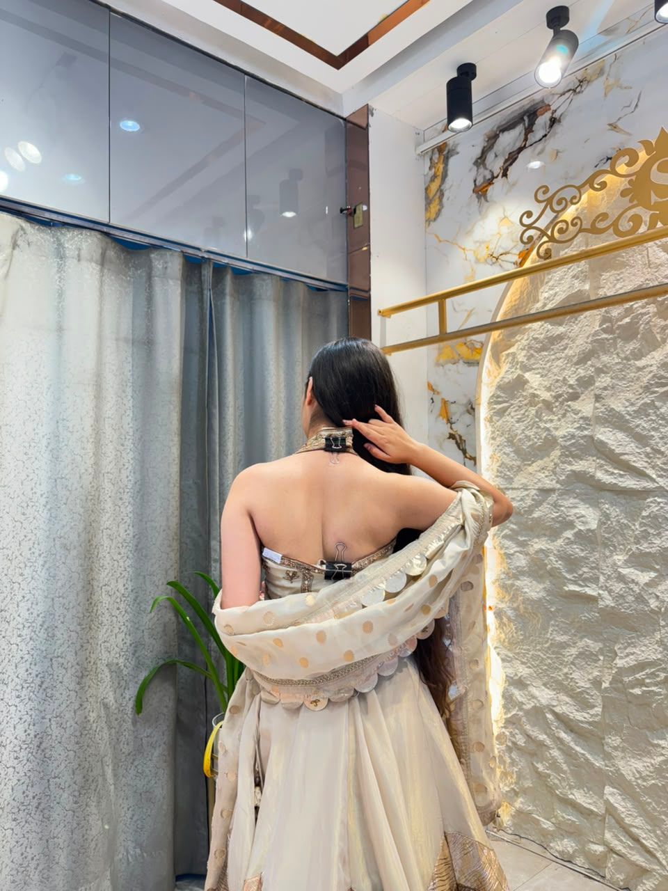 "CHAMPAGNE ROYALE LEHENGA"