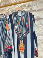 "MIDNIGHT MUSE MULTICOLOUR EMBROIDERED SUIT"