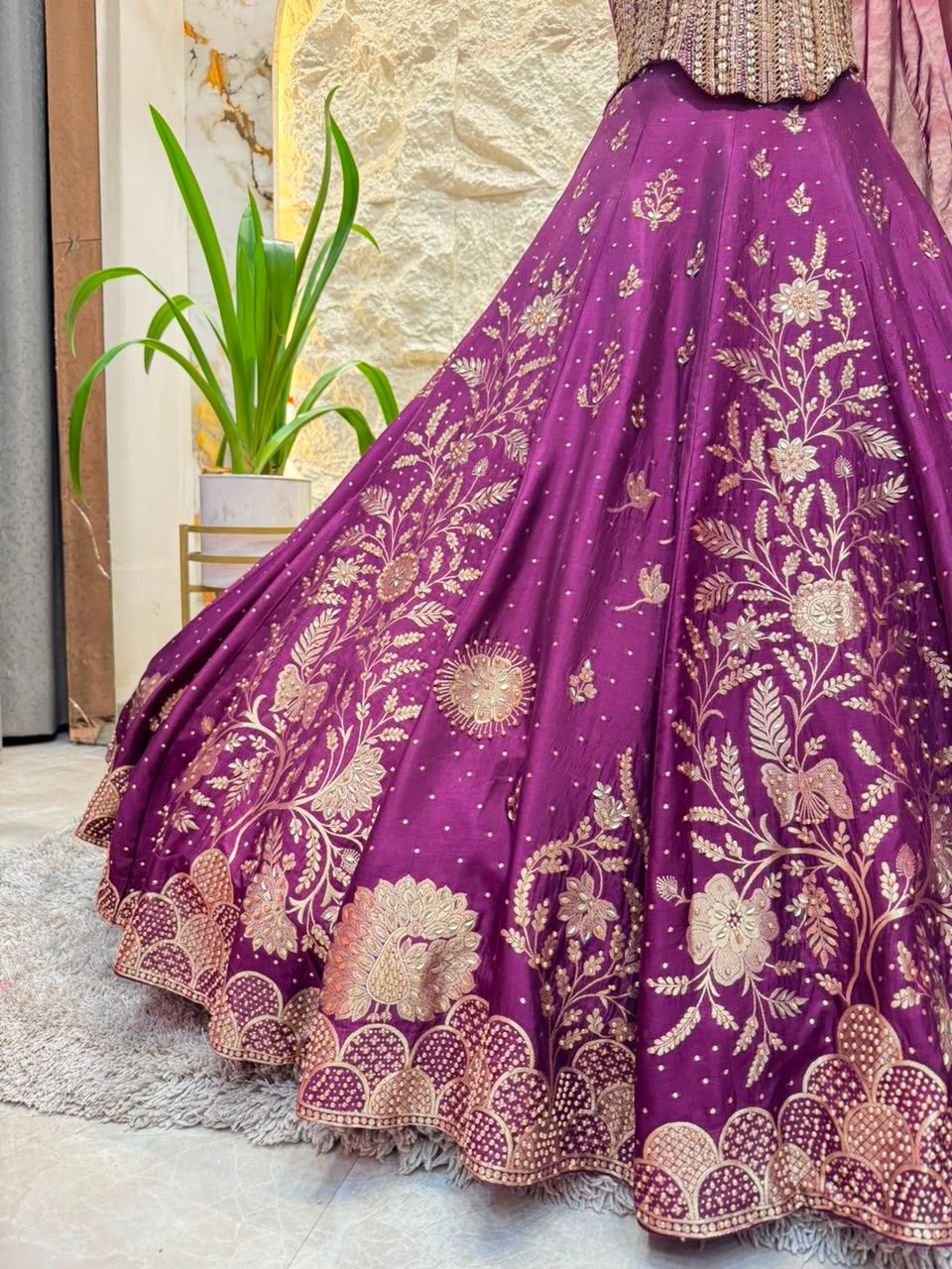 "ROYAL PLUM BLOOM LEHENGA"