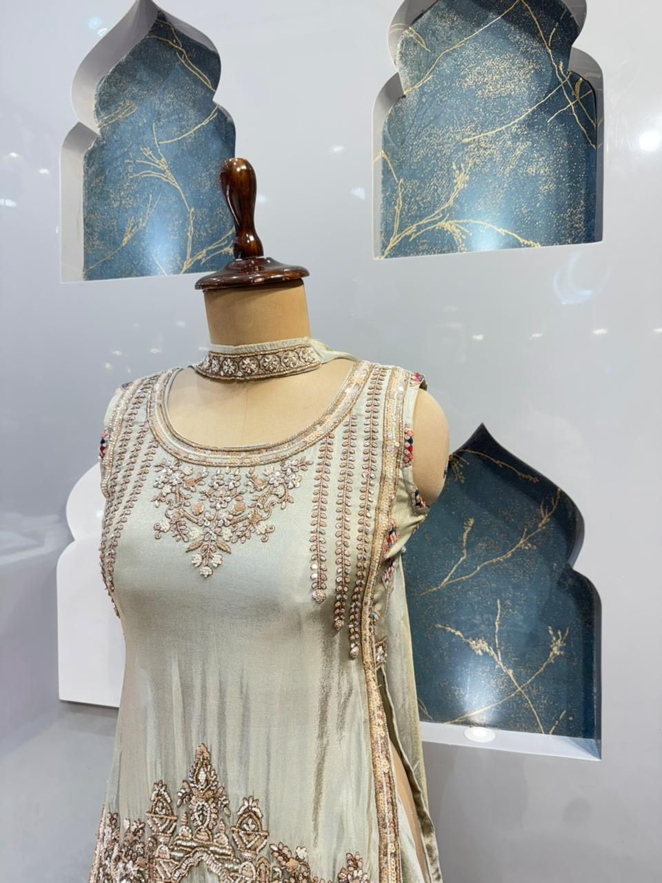 "IVORY HERITAGE EMBROIDERED SHARARA"