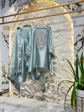 "AQUA MIST REGAL EMBROIDERED SUIT"