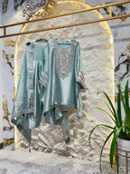"AQUA MIST REGAL EMBROIDERED SUIT"