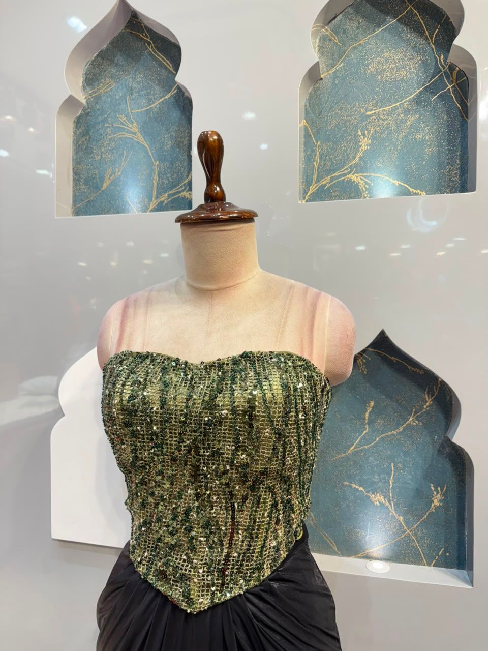 "EMERALD NOIR DRAPE INDO-WESTERN"