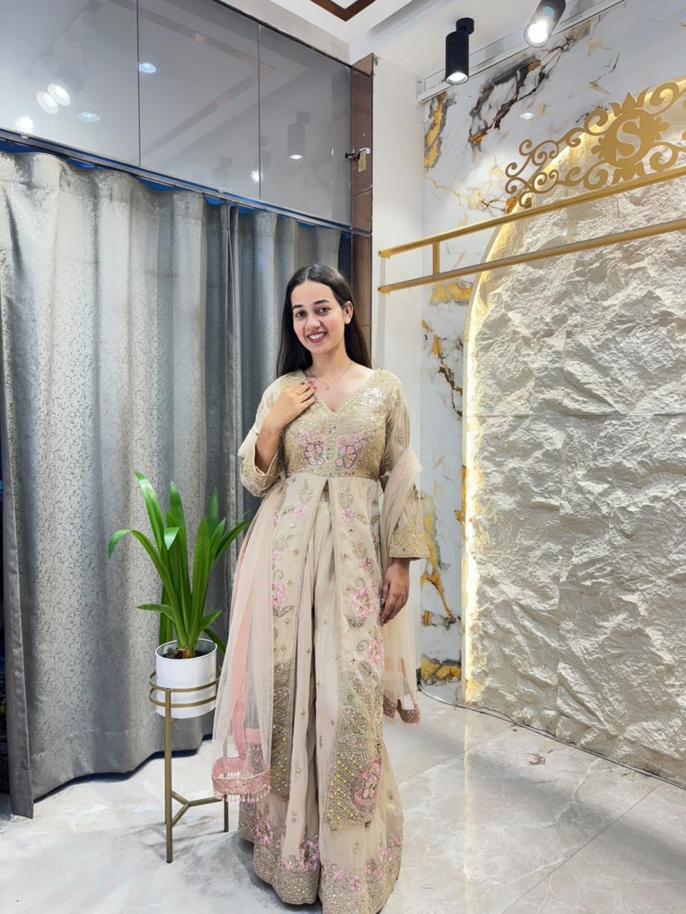 "BLUSH BLOSSOM DESIGNER SUIT"