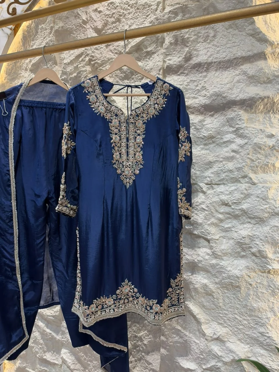 "ROYAL NAVY BLUE EMBROIDERED SUIT"