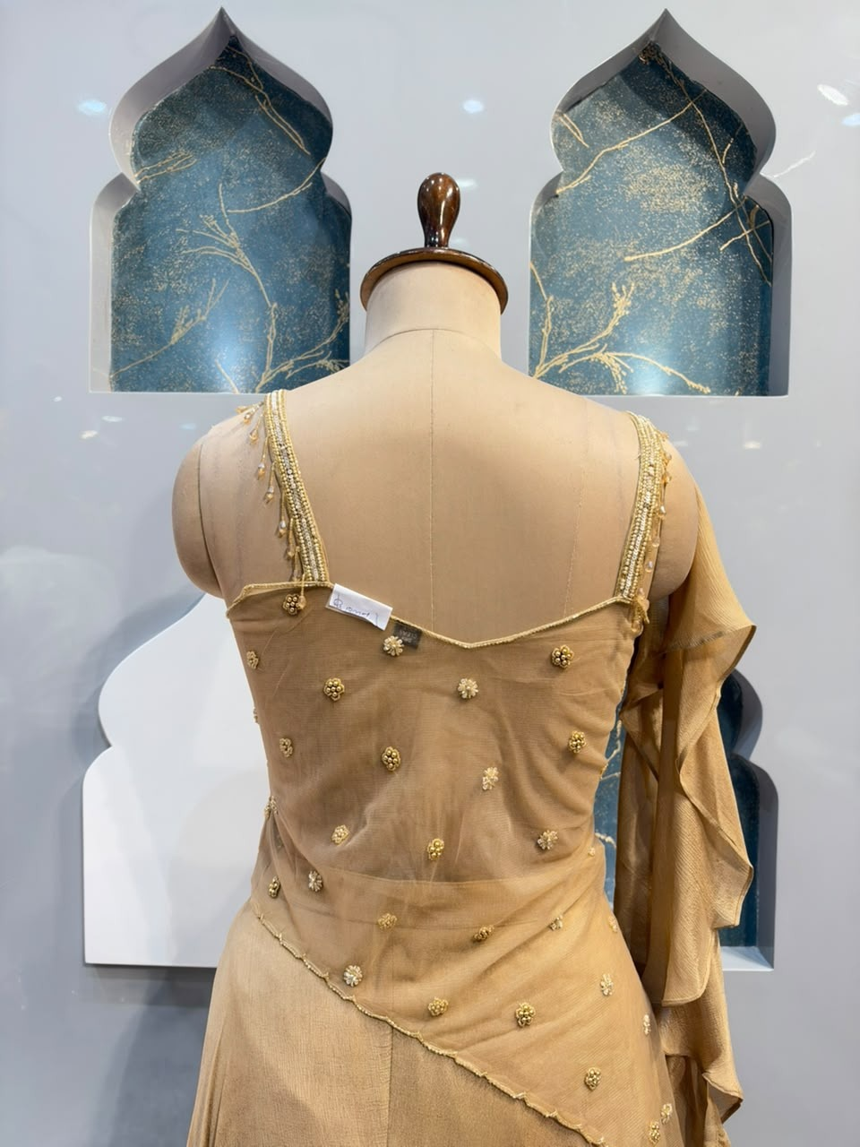 "ELEGANT CHAMPAGNE GOLD INDO-WESTERN"