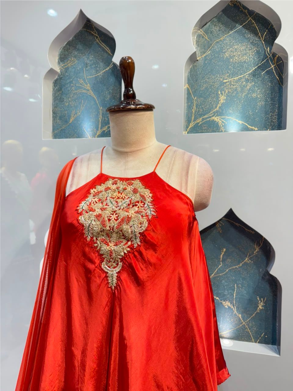 "CRIMSON BLOOM EMBELLISHED INDO-WESTERN"