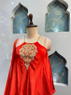 "CRIMSON BLOOM EMBELLISHED INDO-WESTERN"