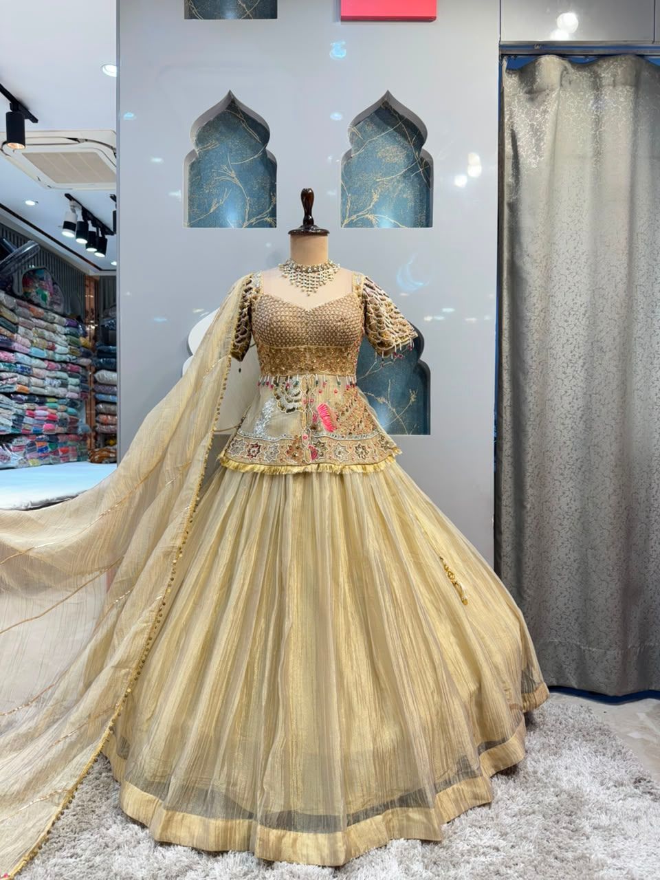 "ROYAL IVORY ZARI EMBROIDERED LEHENGA"