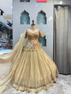 "ROYAL IVORY ZARI EMBROIDERED LEHENGA"