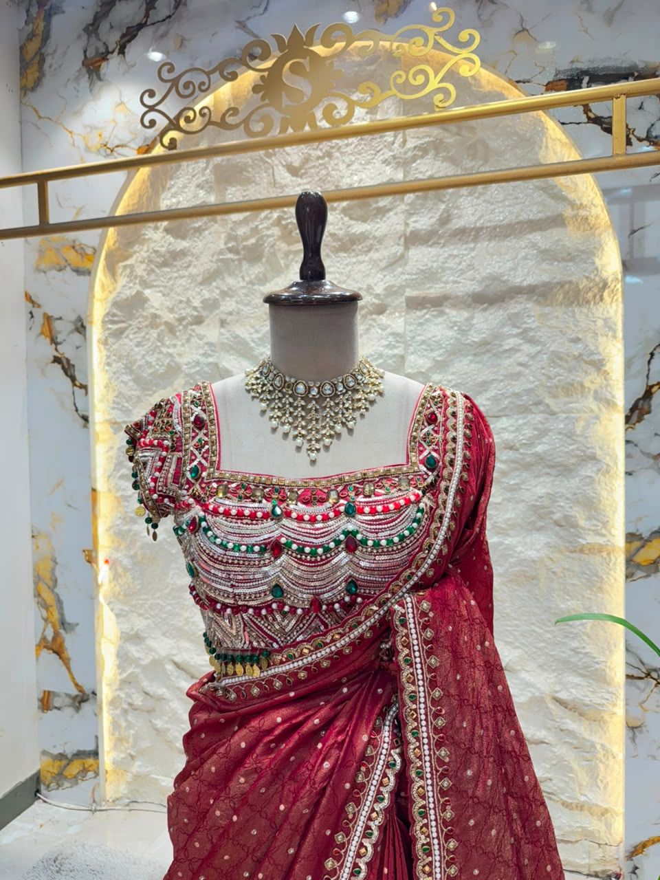 "ROYAL WINE EMBELLISHED SAREE"