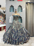 "MID NIGHT BLOOM COUTURE LEHENGA"