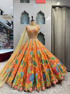 "ROYAL RANGREJ GARDEN PRINTED LEHENGA"