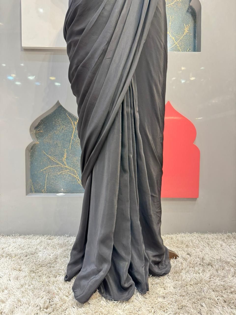 "MIDNIGHT NOIR EMBELLISHED DRAPE SAREE"
