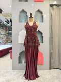 "ELEGANT WINE MAROON INDO-WESTERN"