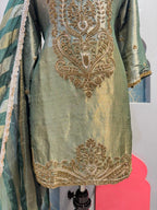 "SAGE ELEGANCE EMBROIDERED SHARARA"