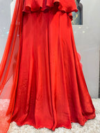 "CRIMSON BLOOM EMBELLISHED INDO-WESTERN"