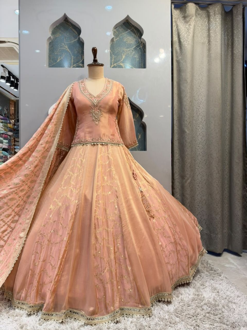 "PINK EMBROIDERED LEHENGA"