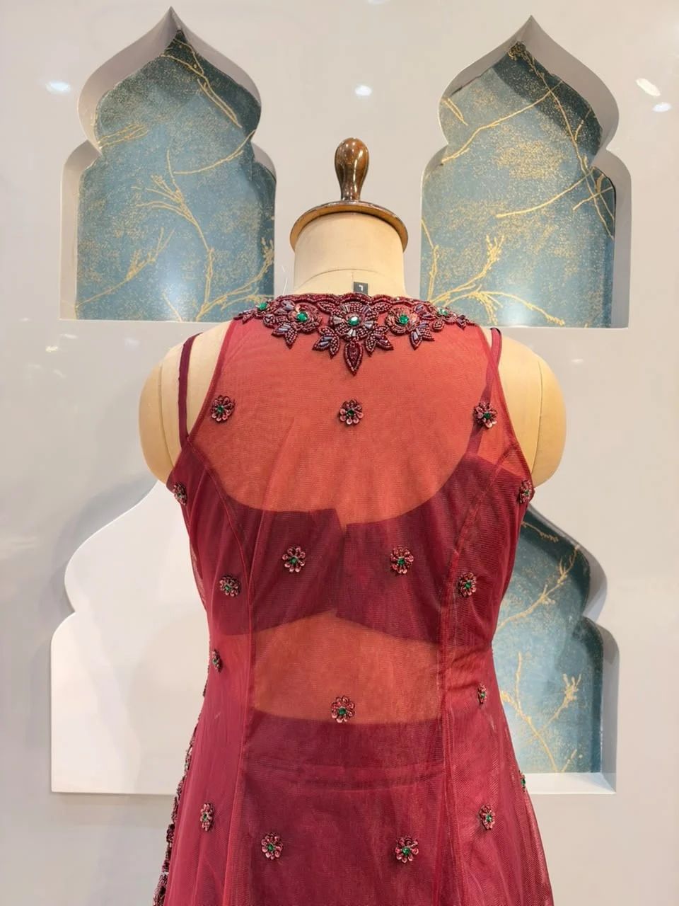 "ELEGANT WINE MAROON INDO-WESTERN"