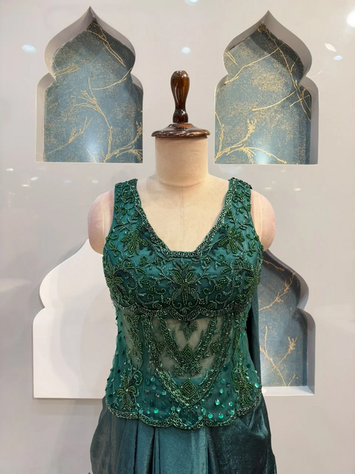 "EMERALD ELEGANCE INDO-WESTERN"