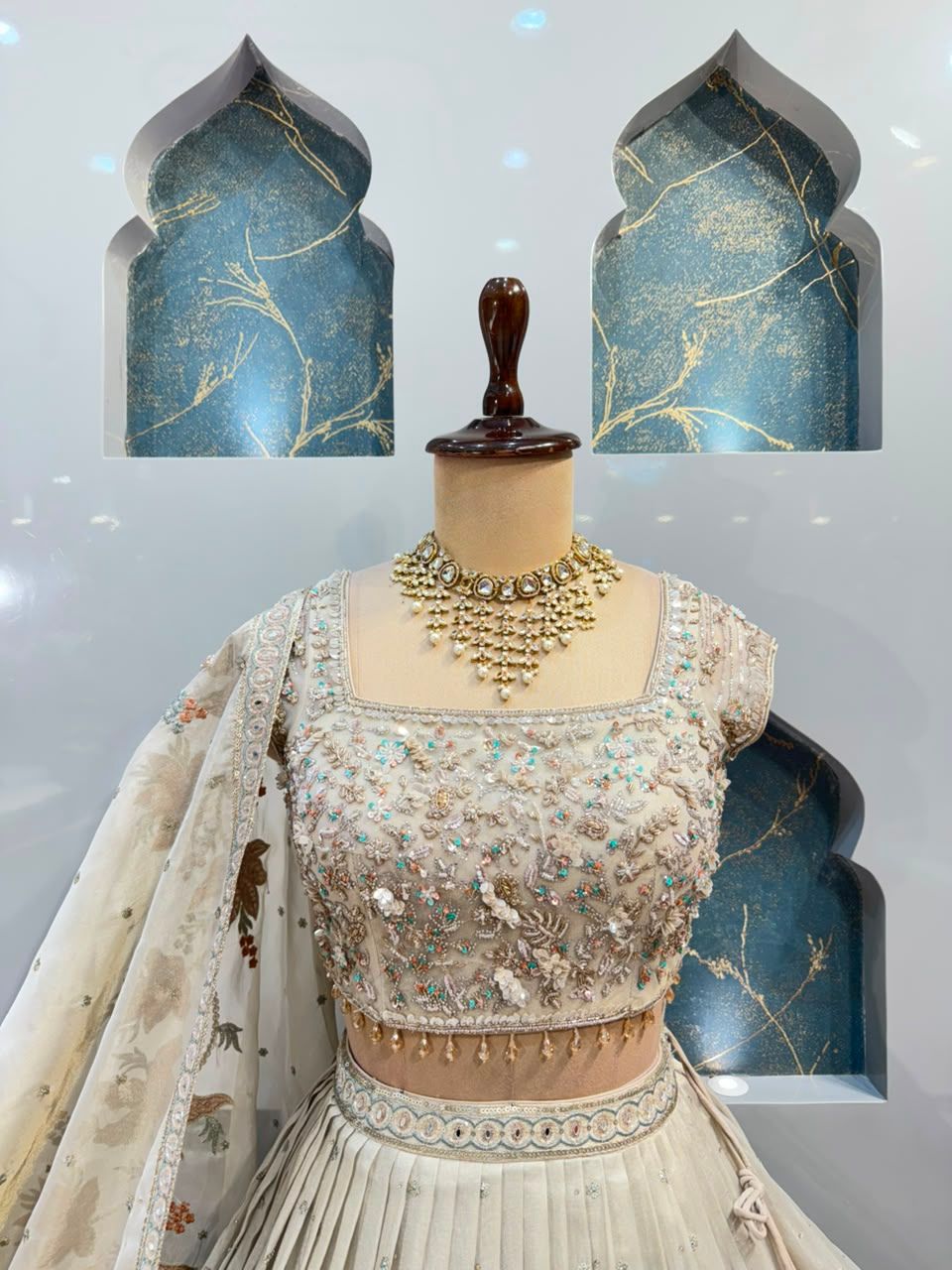 "IVORY BLOOM EMBROIDERED LEHENGA"