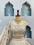 "IVORY BLOOM EMBROIDERED LEHENGA"