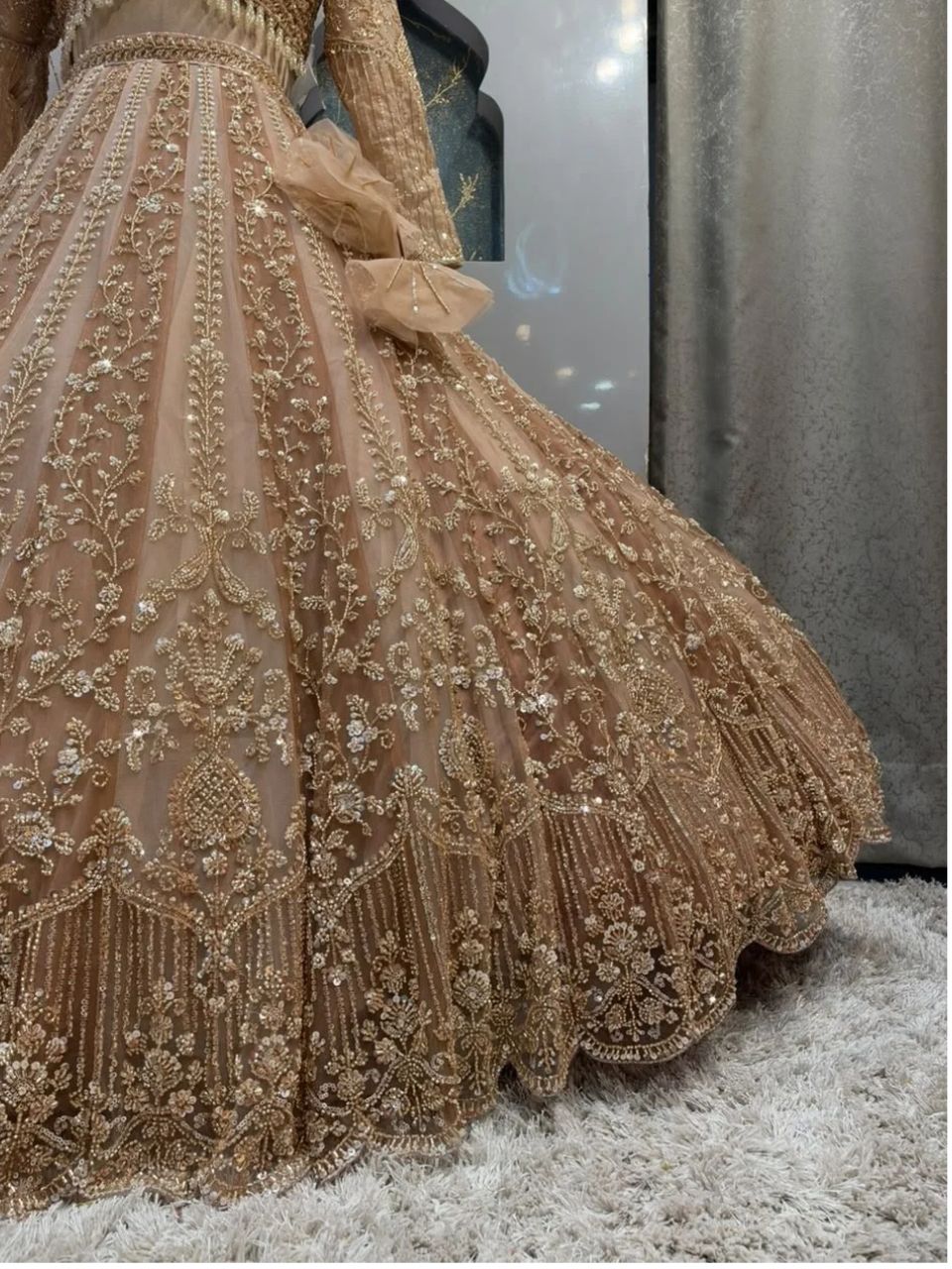 "CHAMPAGNE GOLD REGL LEHENGA"