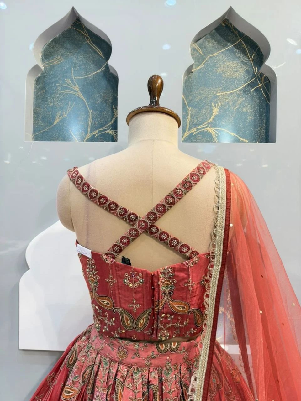"REGAL ROSE PINK EMBROIDERED LEHENGA"