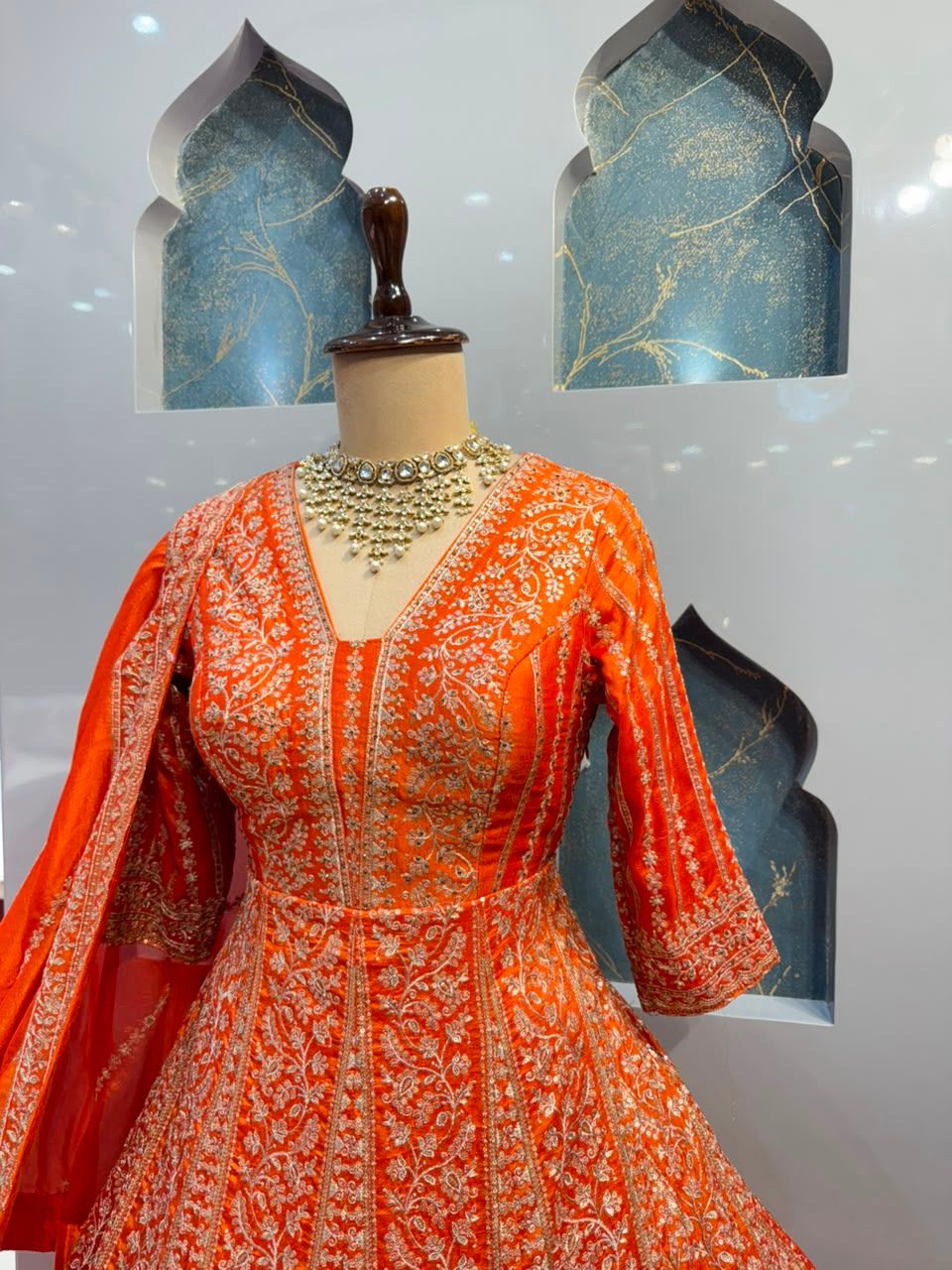 "SUNSET RADIANCE EMBROIDERED ANARKALI"