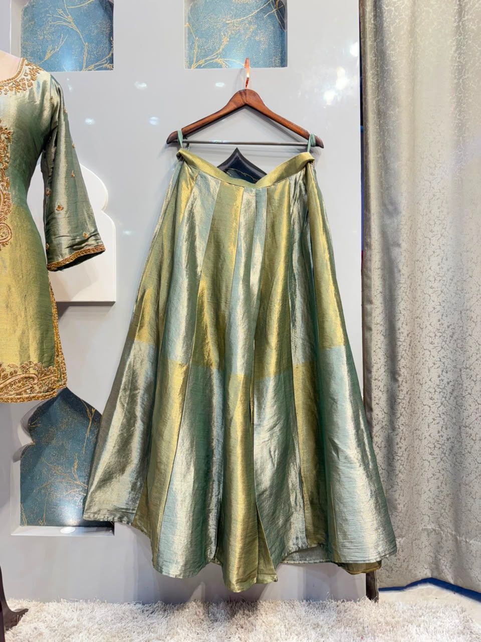 "SAGE ELEGANCE EMBROIDERED SHARARA"