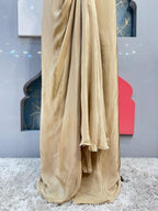 "IVORY GOLD EMBELLISHED JACKET DRAPE INDO-WESTERN"