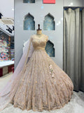 "CELESTIAL CHAMPAGNE EMBROIDERED LEHENGA"