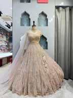 "CELESTIAL CHAMPAGNE EMBROIDERED LEHENGA"