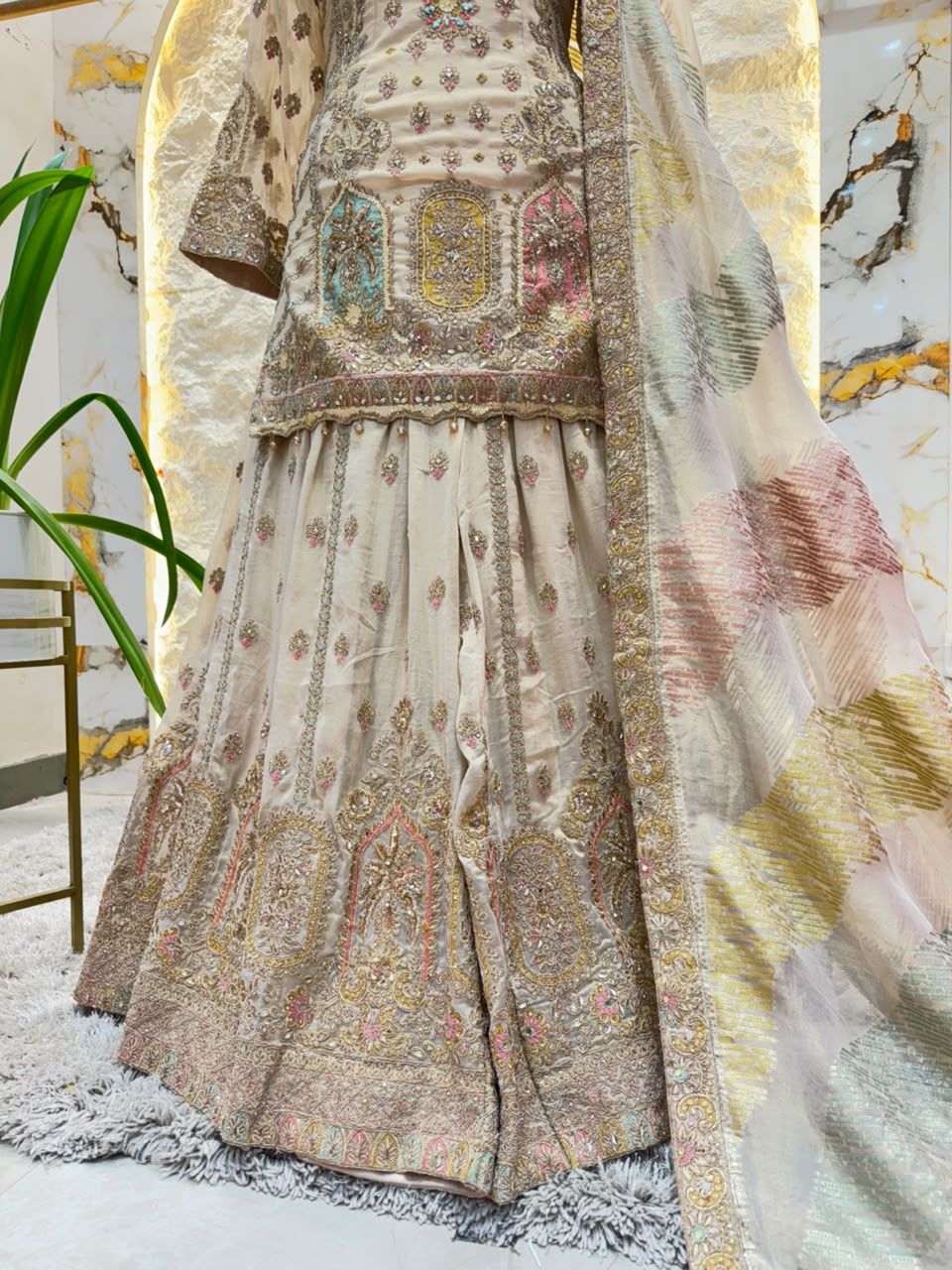 "MULTICOLOUR EMBROIDERED DESIGNER SHARARA"