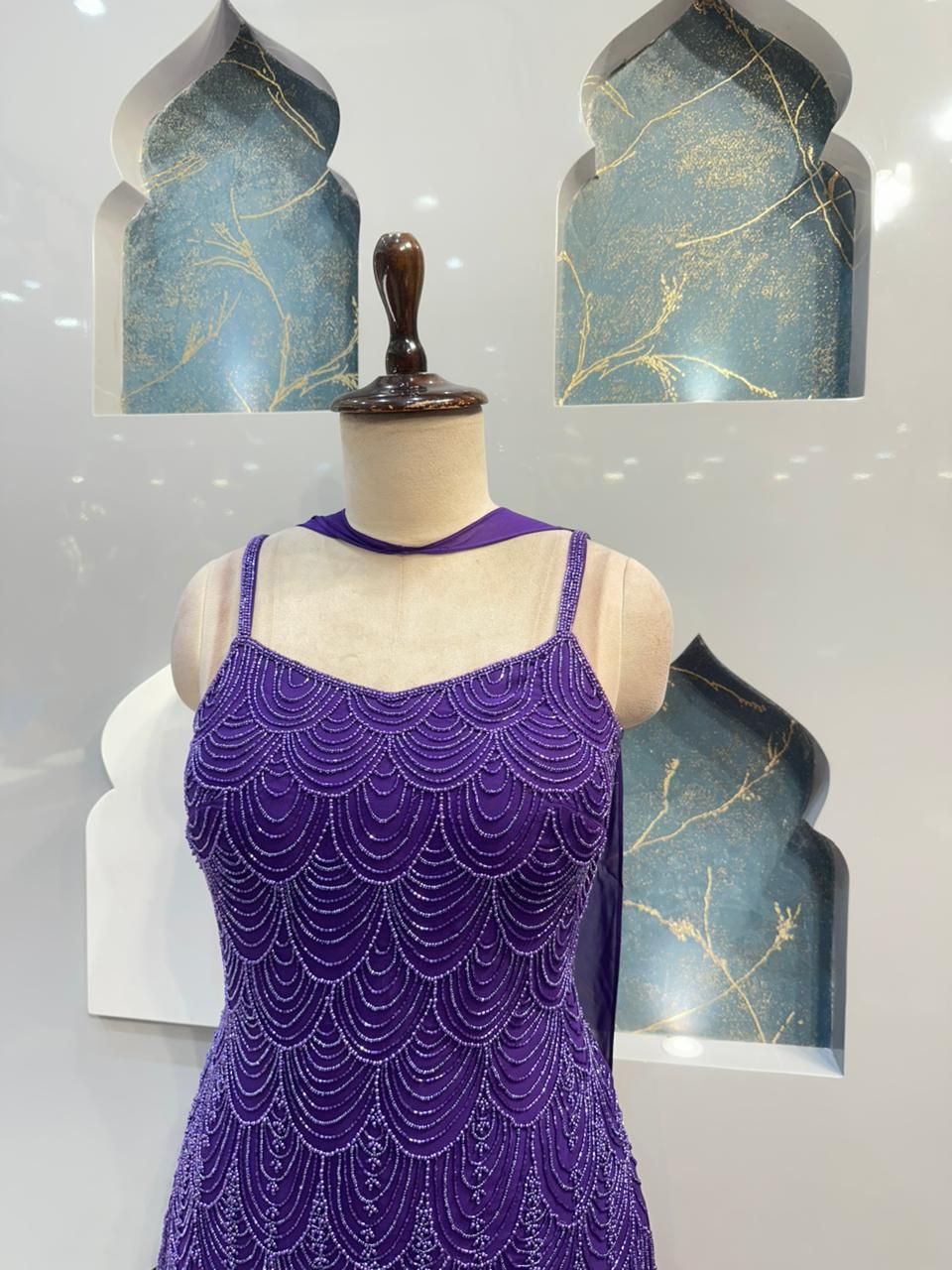 "ROYAL AMETHYST BEADED SHARARA"