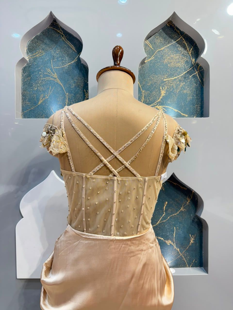 "CHAMPAGNE ROYALE DRAPE INDO-WESTERN"