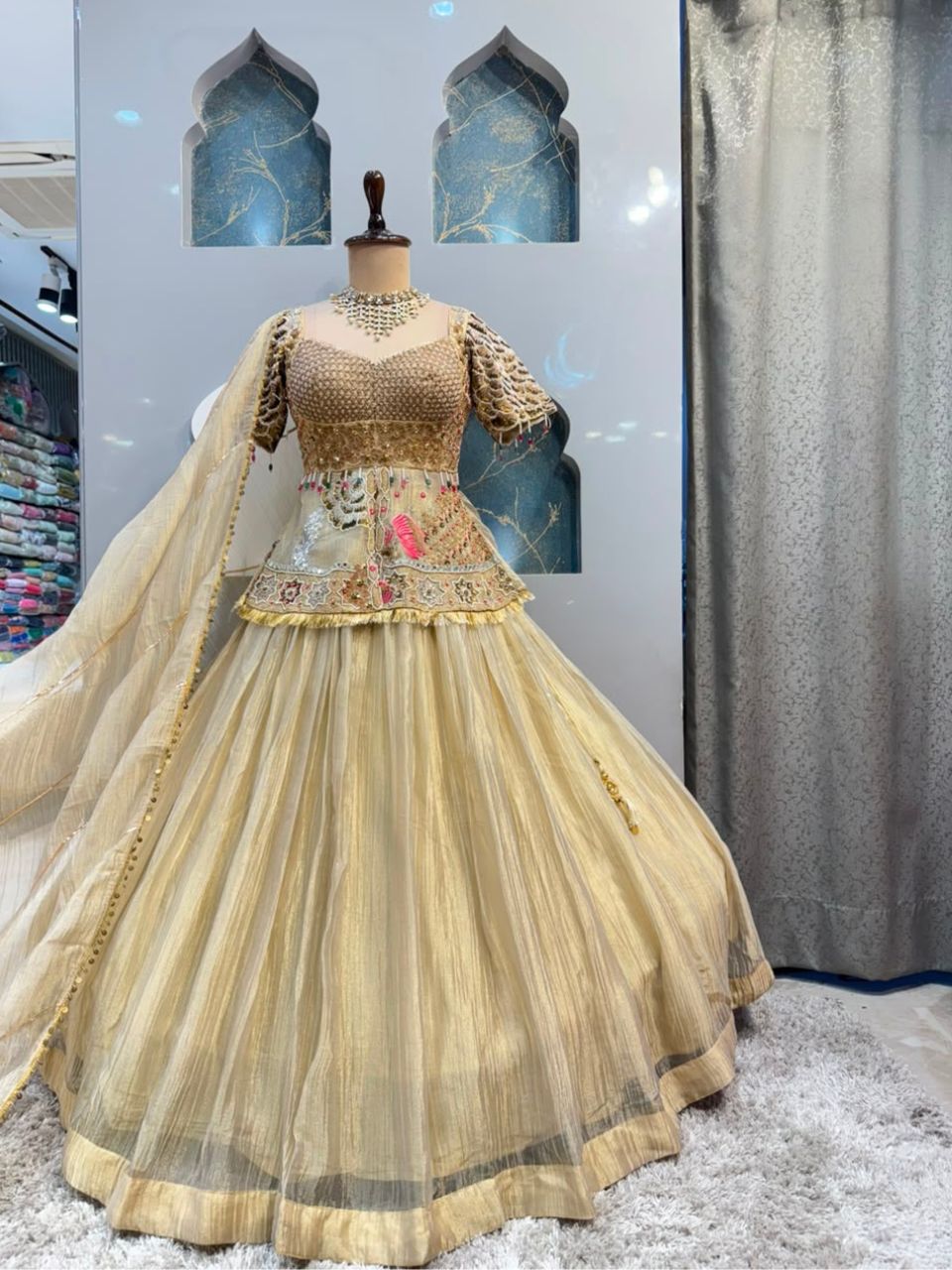 "ROYAL IVORY ZARI EMBROIDERED LEHENGA"