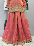 "ROSE CORAL EMBELLISHED SHARARA"