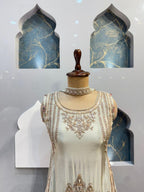 "IVORY HERITAGE EMBROIDERED SHARARA"