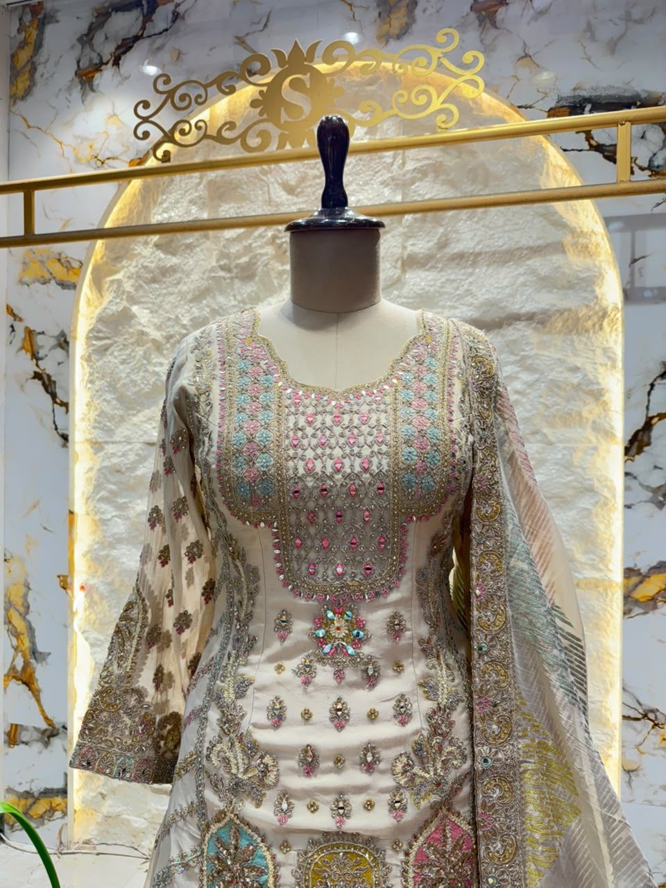 "MULTICOLOUR EMBROIDERED DESIGNER SHARARA"