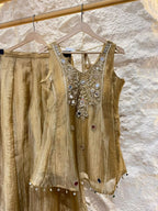 "CHAMPAGNE GOLD EMBELLISHED INDO-WESTERN"