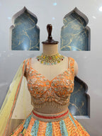 "ROYAL RANGREJ GARDEN PRINTED LEHENGA"