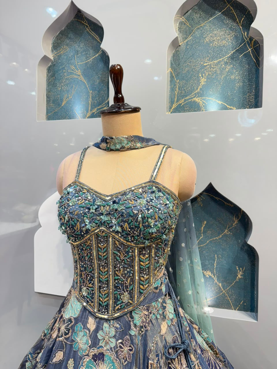"MID NIGHT BLOOM COUTURE LEHENGA"