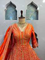 "SUNSET RADIANCE EMBROIDERED ANARKALI"