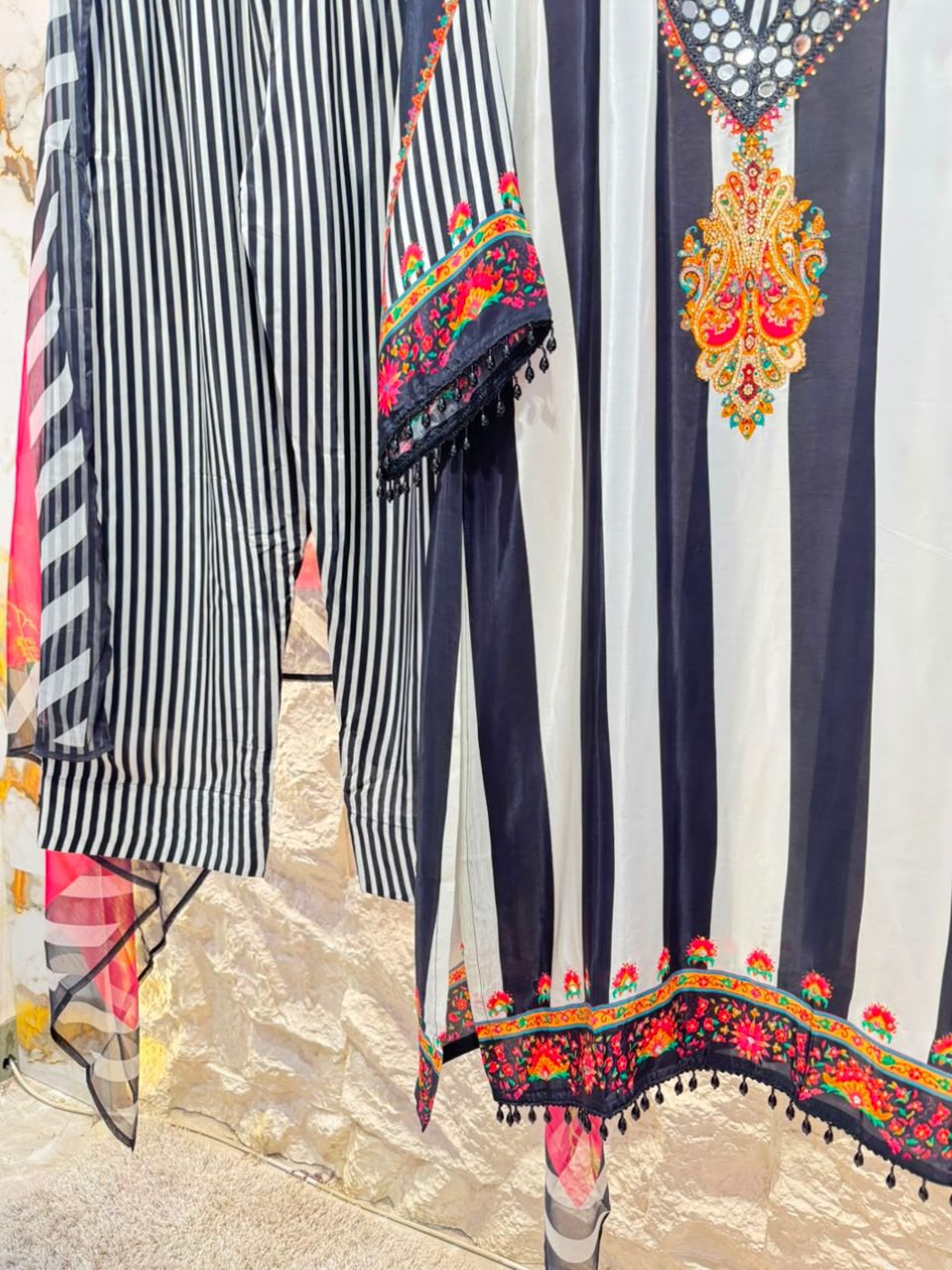 "MIDNIGHT MUSE MULTICOLOUR EMBROIDERED SUIT"