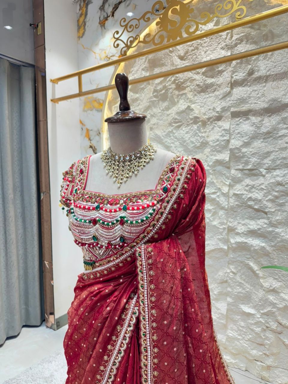 "ROYAL WINE EMBELLISHED SAREE"
